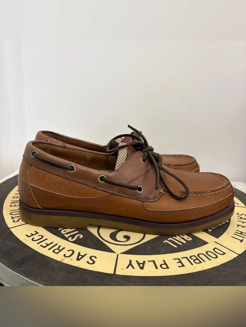 World Wide Sportsman Brown Leather Lace Up Boat Shoe Men’s Size 11 M